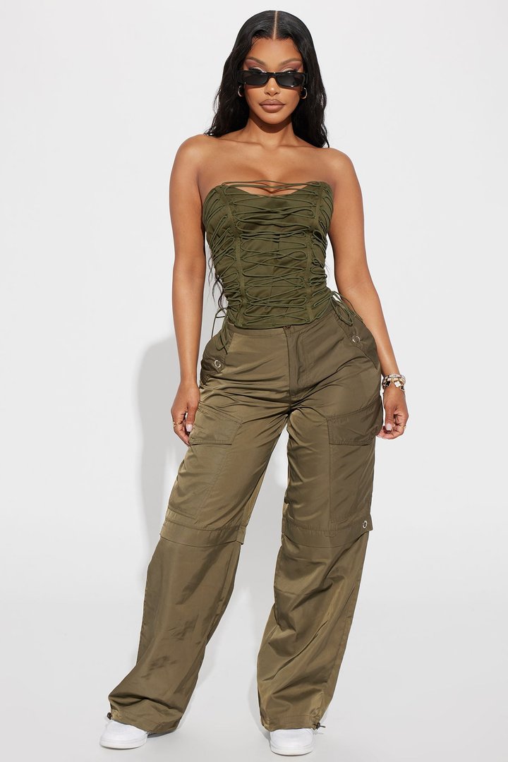 All The Details Corset Top - Olive