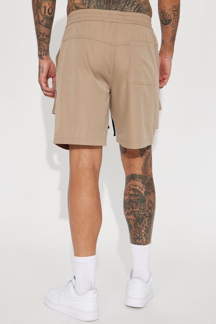 All Cap Utility Nylon Cargo Shorts - Taupe