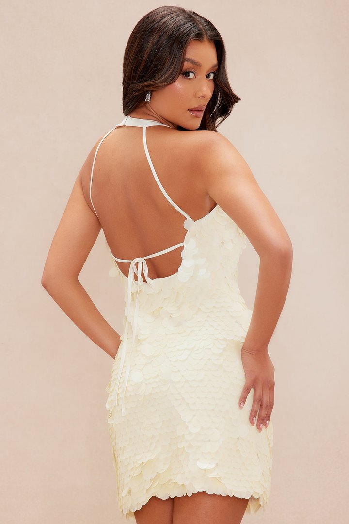 Laurita Sequin Mini Dress - Cream