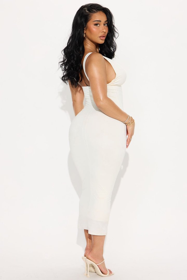 Love Or Lust Lace Trim Midi Dress - Ivory