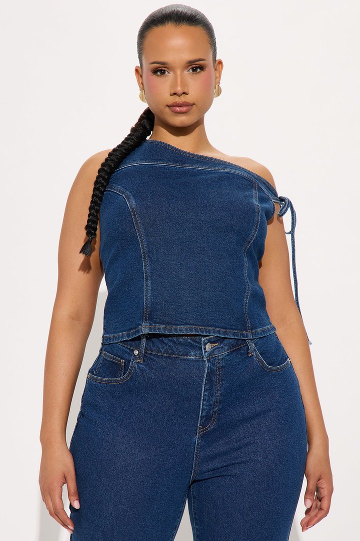 Chloe Denim Capri Set - Medium Wash