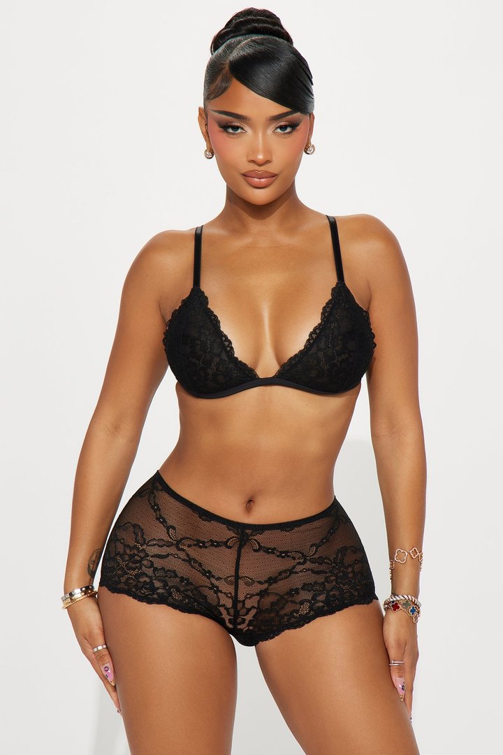 Nova Lace Triangle Bralette - Black
