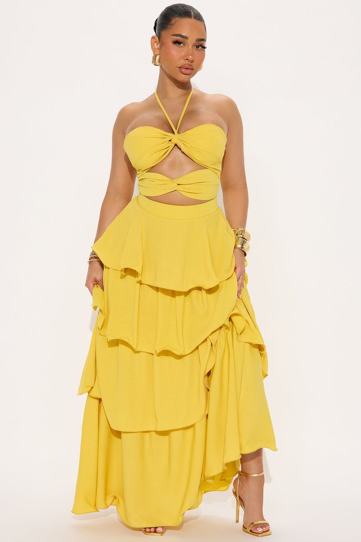 Harper Tiered Maxi Dress - Yellow
