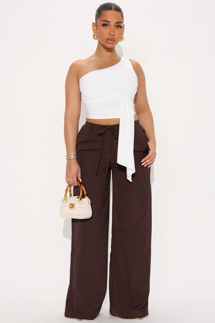 Elusive Dream One Shoulder Ruched Top - White