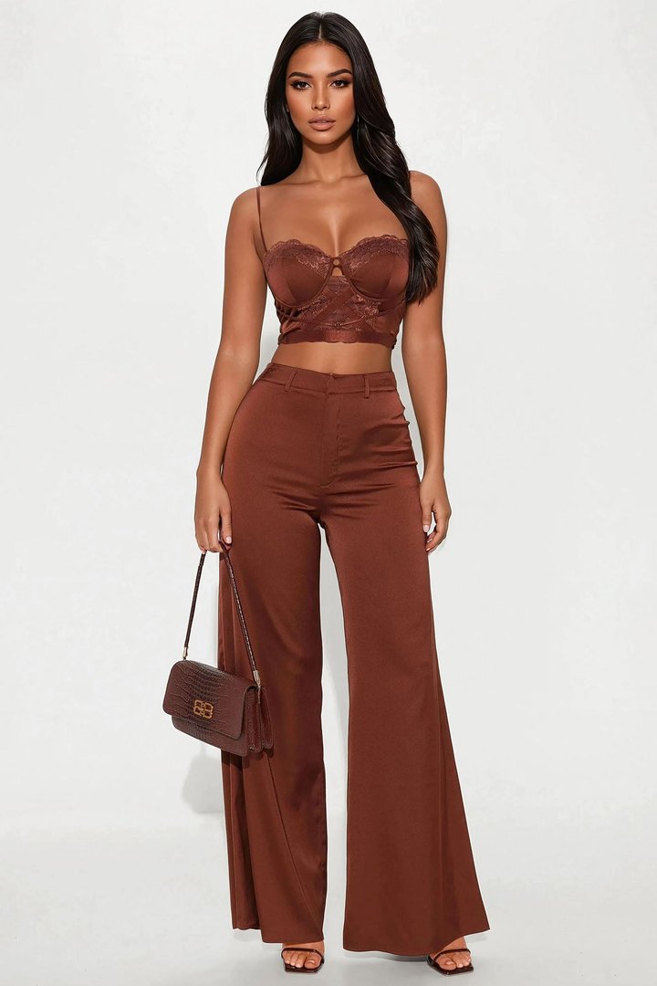 In Your Dreams Pant Set - Chocolate