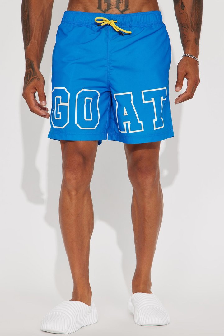 I'm The Goat Swim Trunk 7″ - Blue