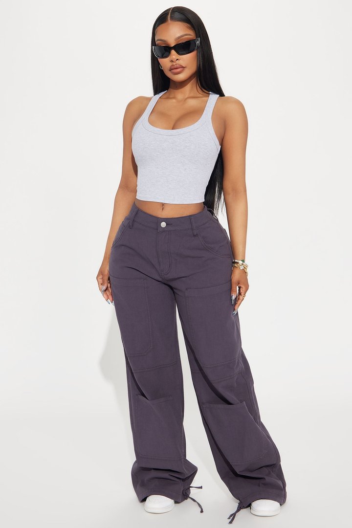 Teresa Scoop Neck Tank Top - Heather Grey