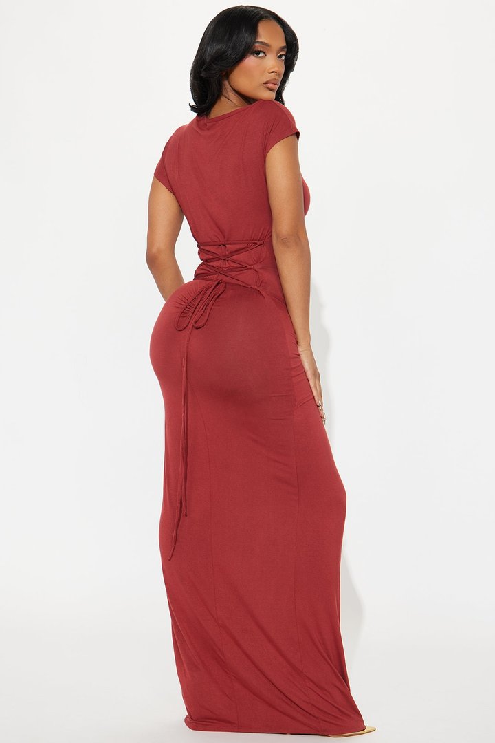 Feels Like Karma Maxi Dress - Rust