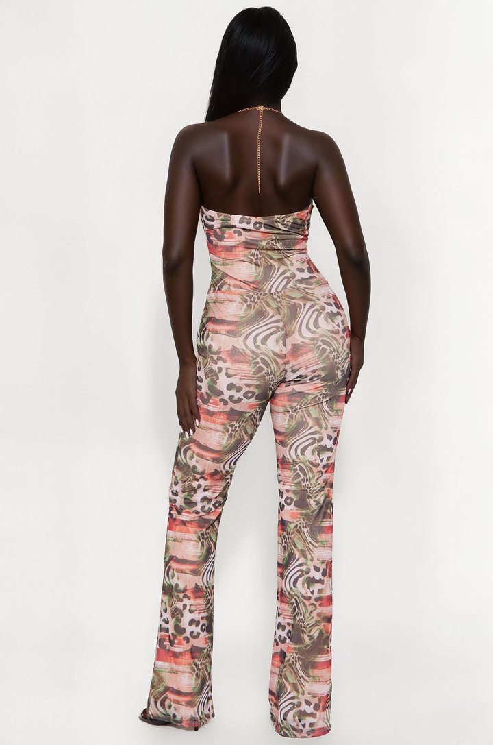Miami Sunrise Mesh Jumpsuit - Green/combo