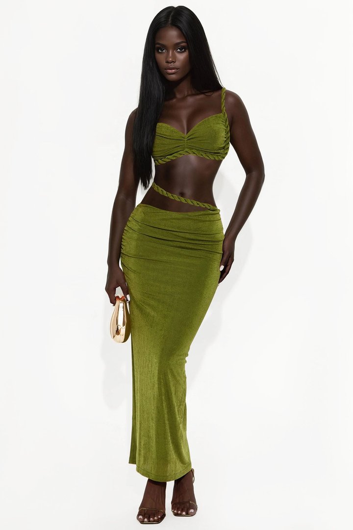 Aitana Maxi Skirt Set - Green