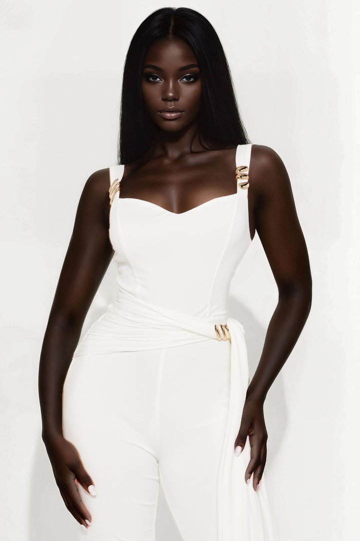 Helena Draped Jumpsuit - White