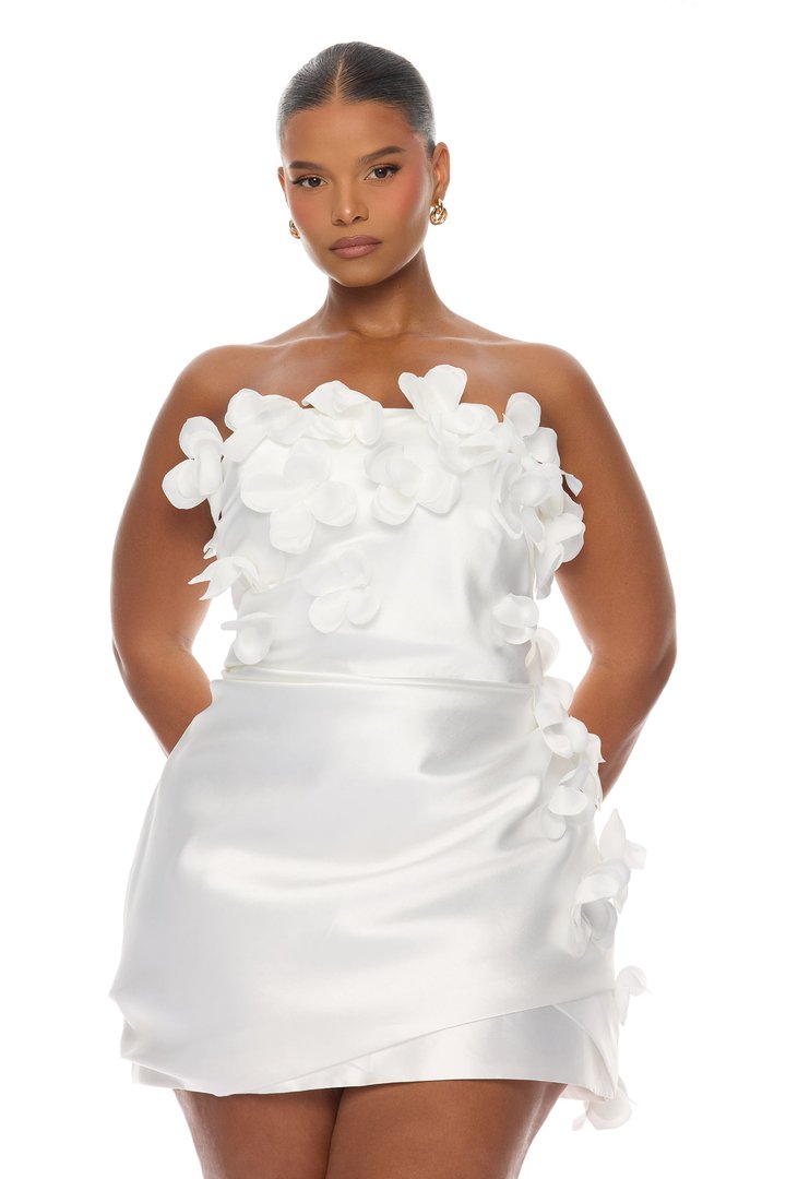 Jannel Taffeta Mini Dress - White