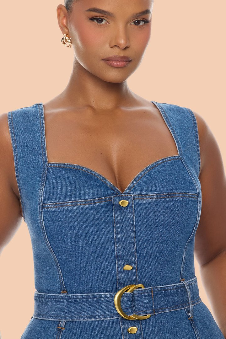 Gabrielle Denim Maxi Dress - Medium Wash
