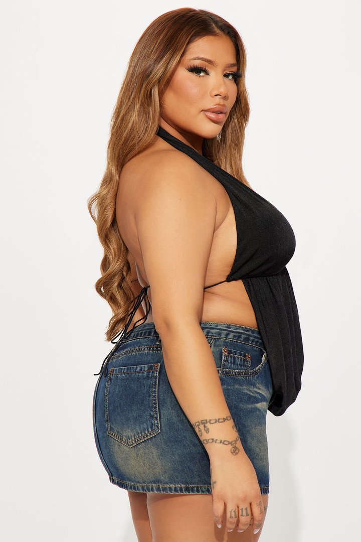 Party On Halter Top - Black