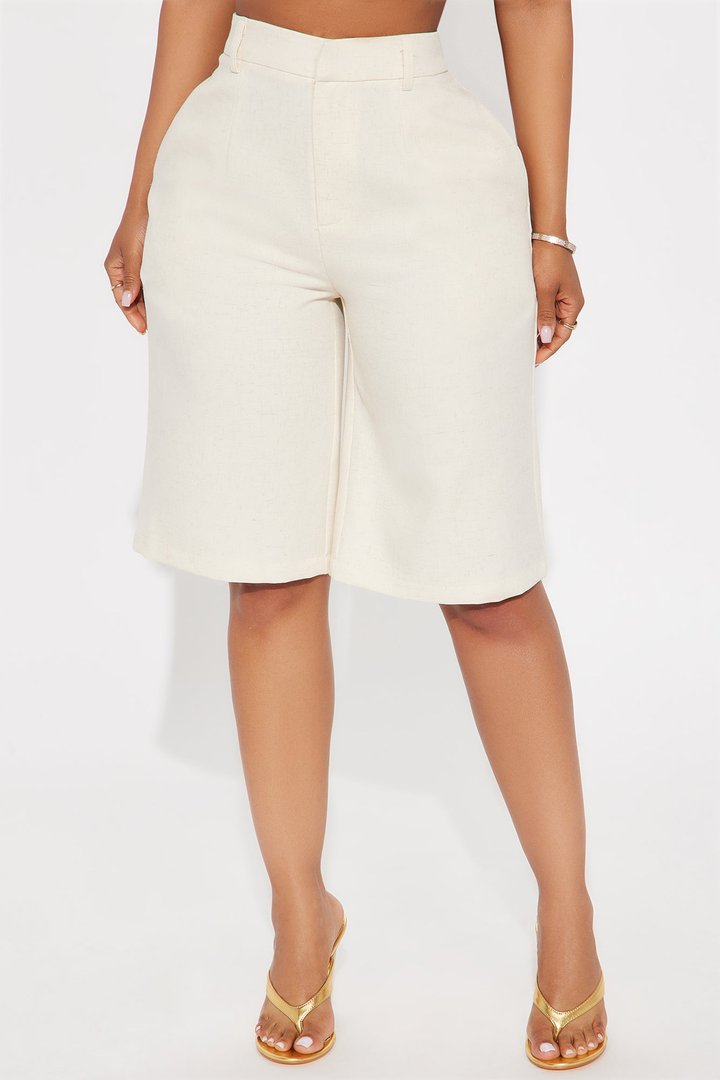 Paloma Linen Bermuda Short - Cream