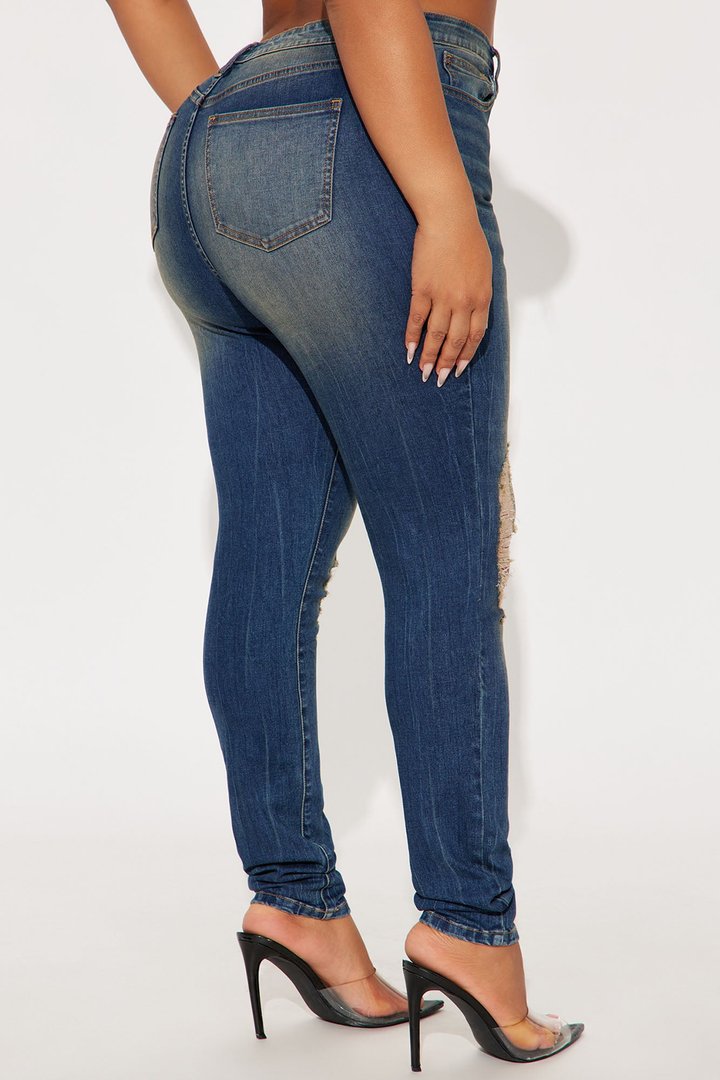 Tall Kelly Ripped Tinted Stretch Skinny Jeans - Dark Denim