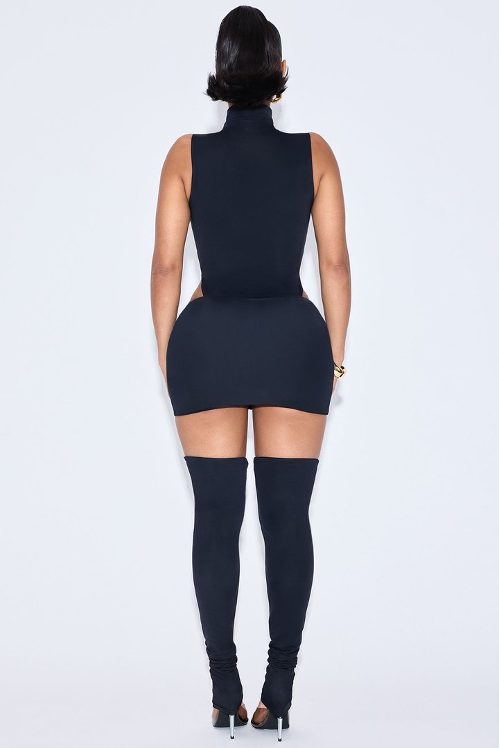 Alayna 3 Piece Double Lined Skirt Set - Black