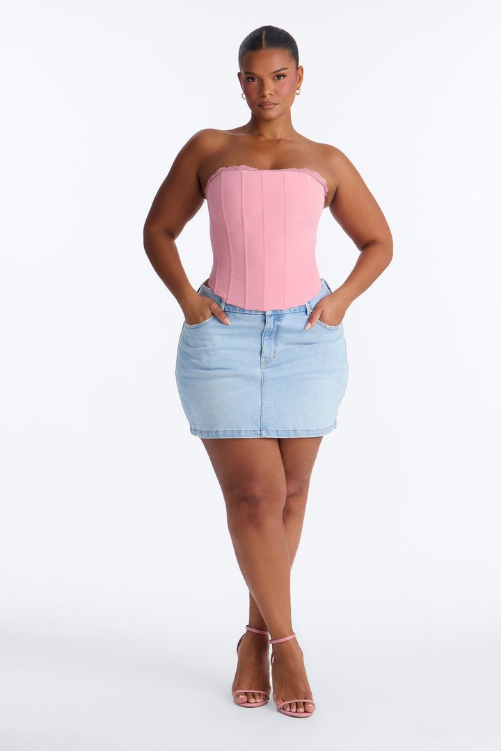 Kiss Me All Day Corset Top - Blush