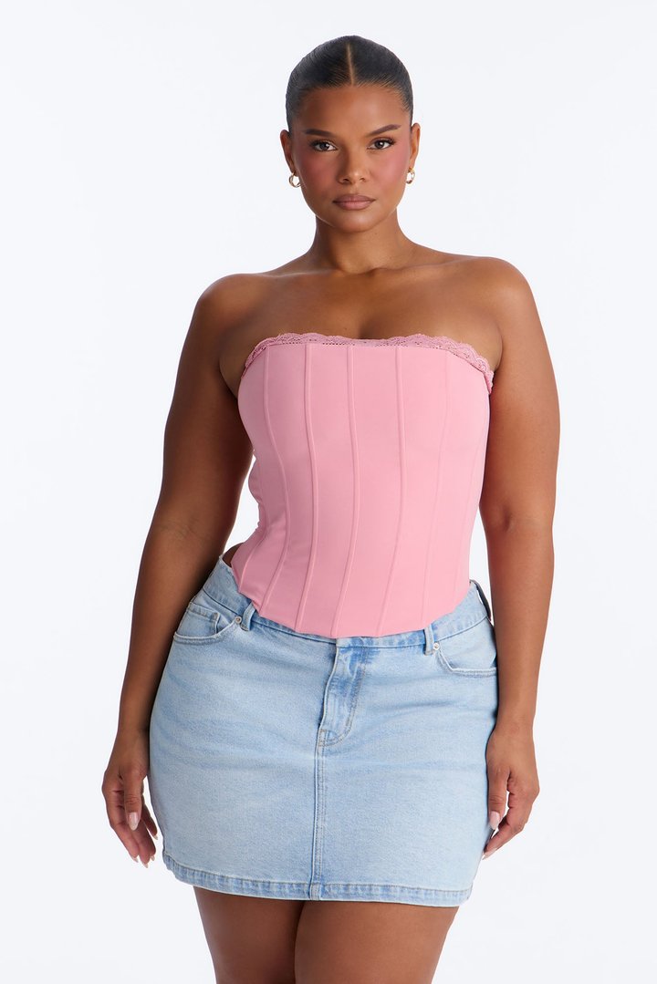 Kiss Me All Day Corset Top - Blush