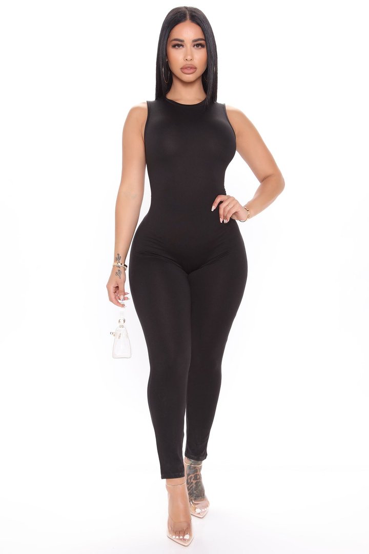 Jessie Skinny Leg Jumpsuit - Black