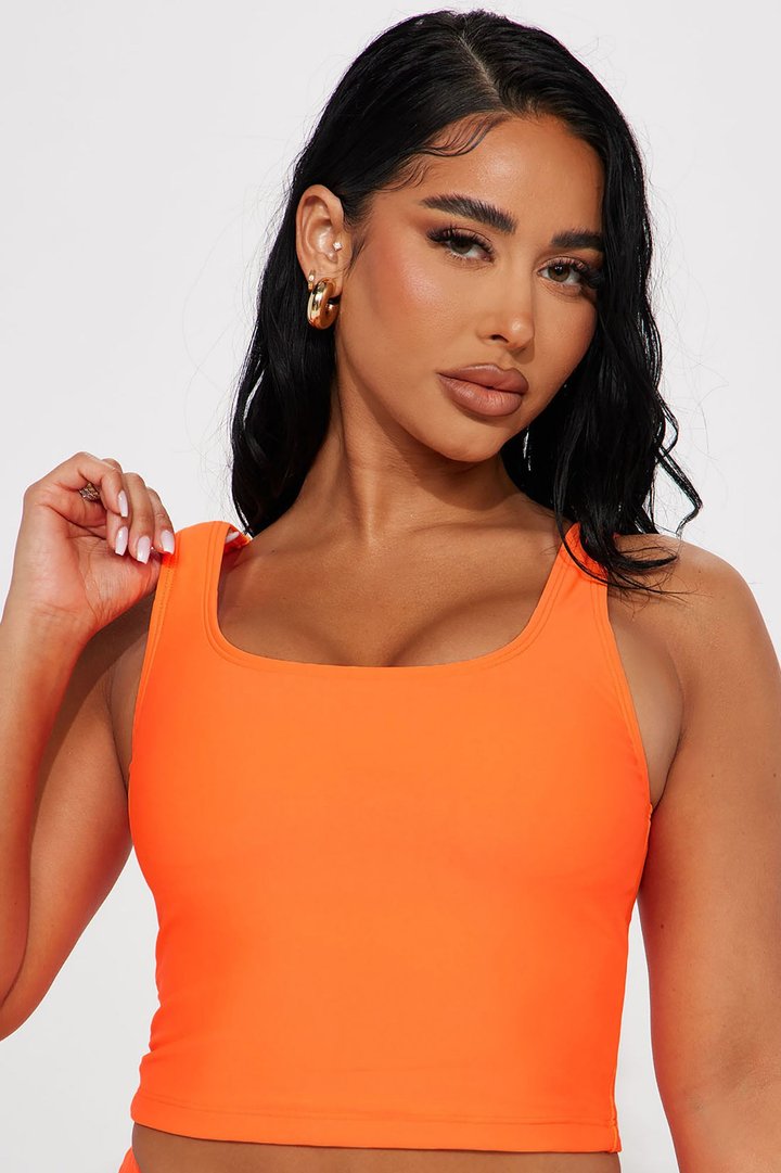 Maui Mix And Match Tank Shirt Bikini Top - Orange