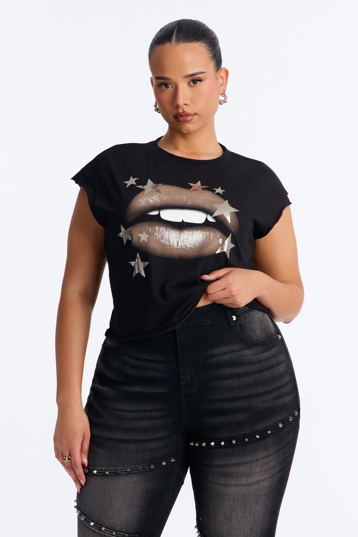Star Shine Muscle Tee - Black