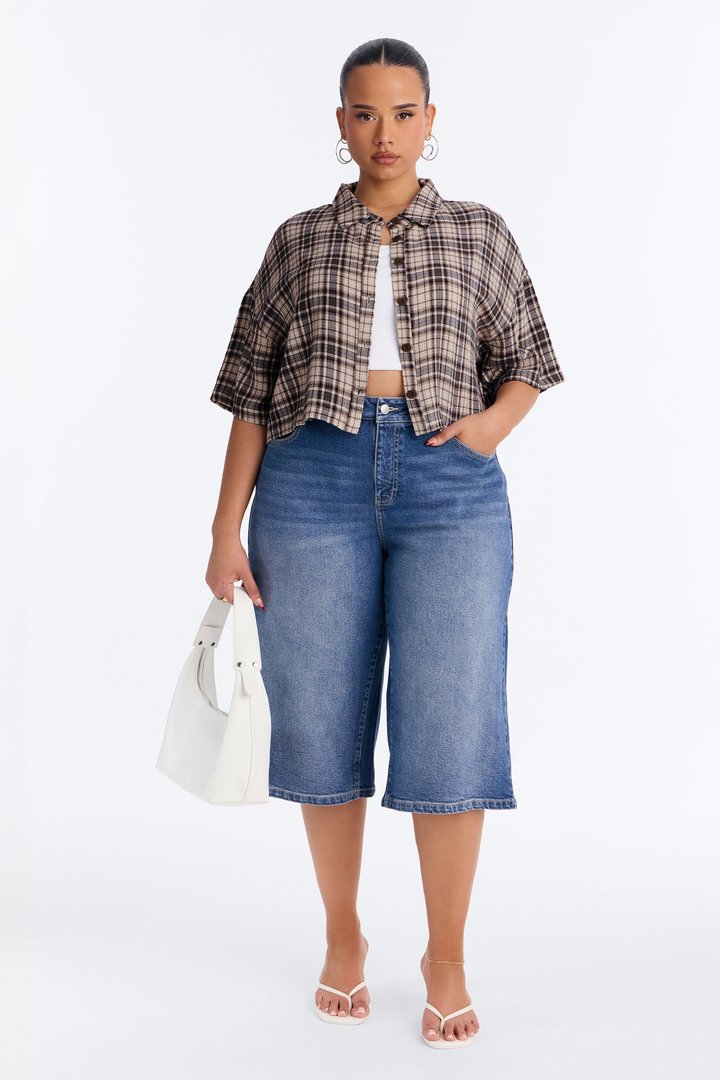 Cozy Girl Plaid Shirt - Brown/combo