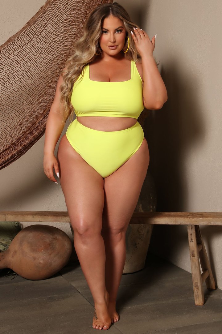 Maui Mix And Match High Cut Cheeky Bikini Bottom - Yellow