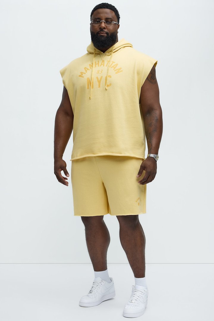 Manhattan Sleeveless Hoodie - Yellow
