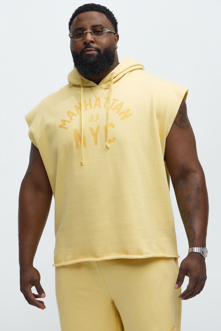 Manhattan Sleeveless Hoodie - Yellow