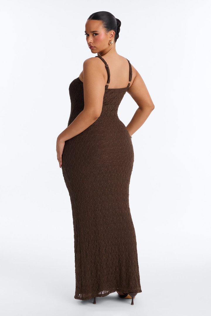 Cleo Lace Maxi Dress - Chocolate