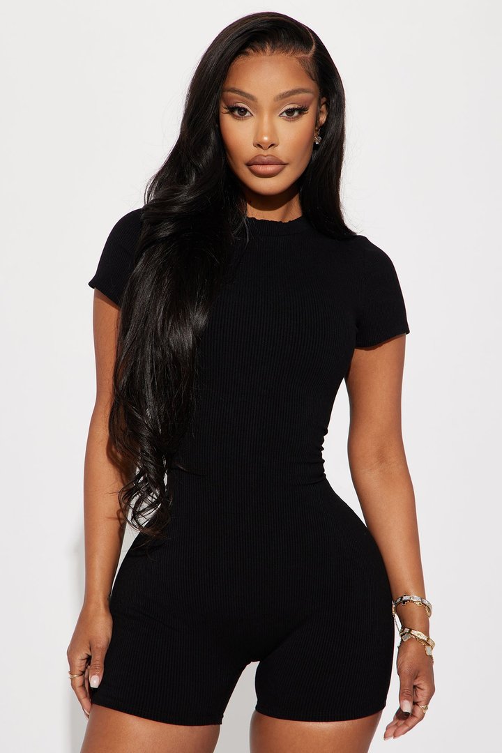 Malia Snatched Romper - Black