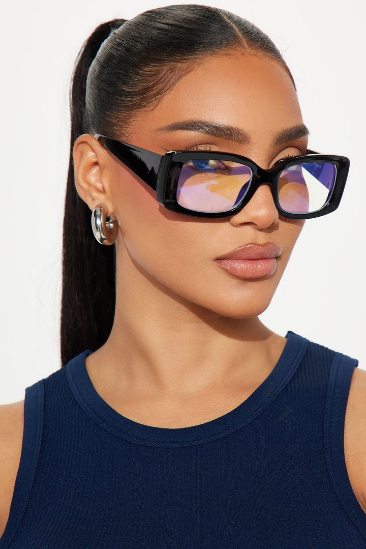 Figure You Out Blue Light Glasses - Black
