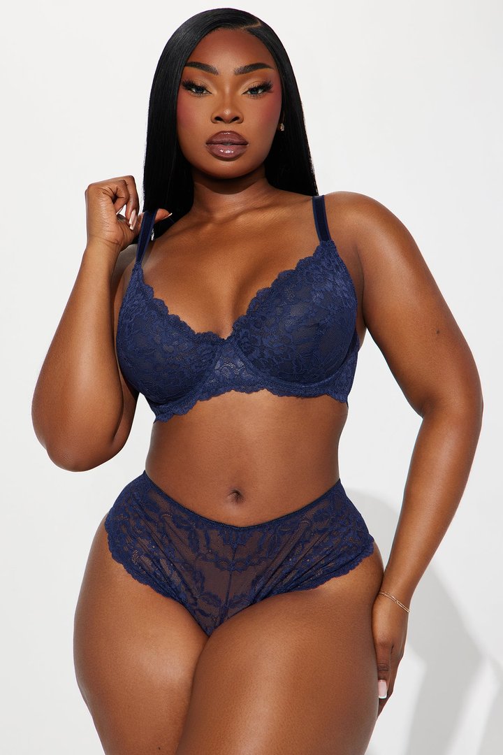 Nova Lace Unlined Bra - Navy