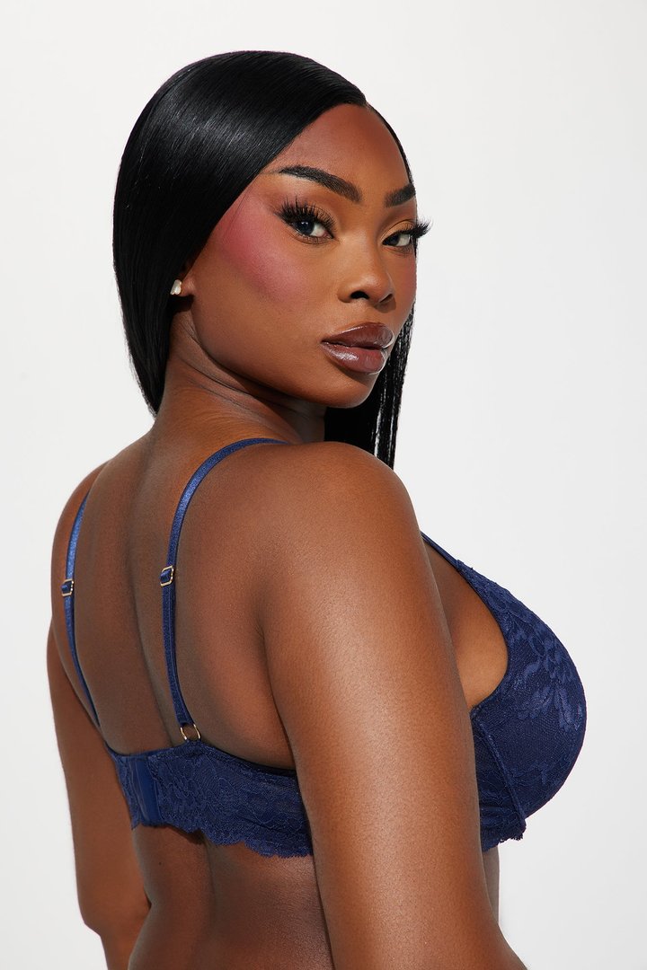 Nova Lace Push Up Bra - Navy