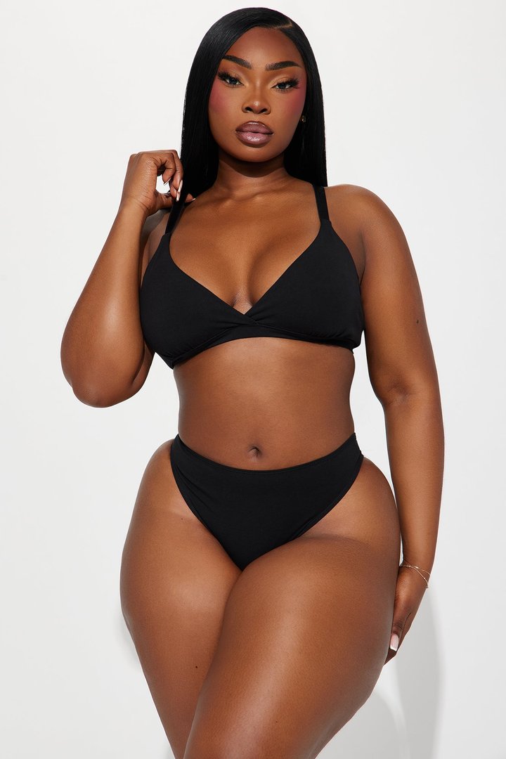 Nova Cotton Triangle Bralette - Black