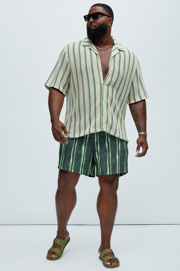Peyton Textured Shirt - Green/combo