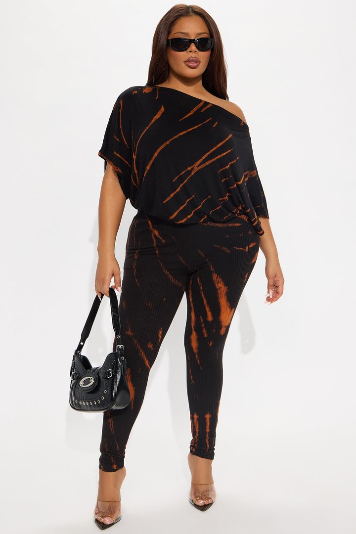 Stephanie Tie Dye Jumpsuit - Black