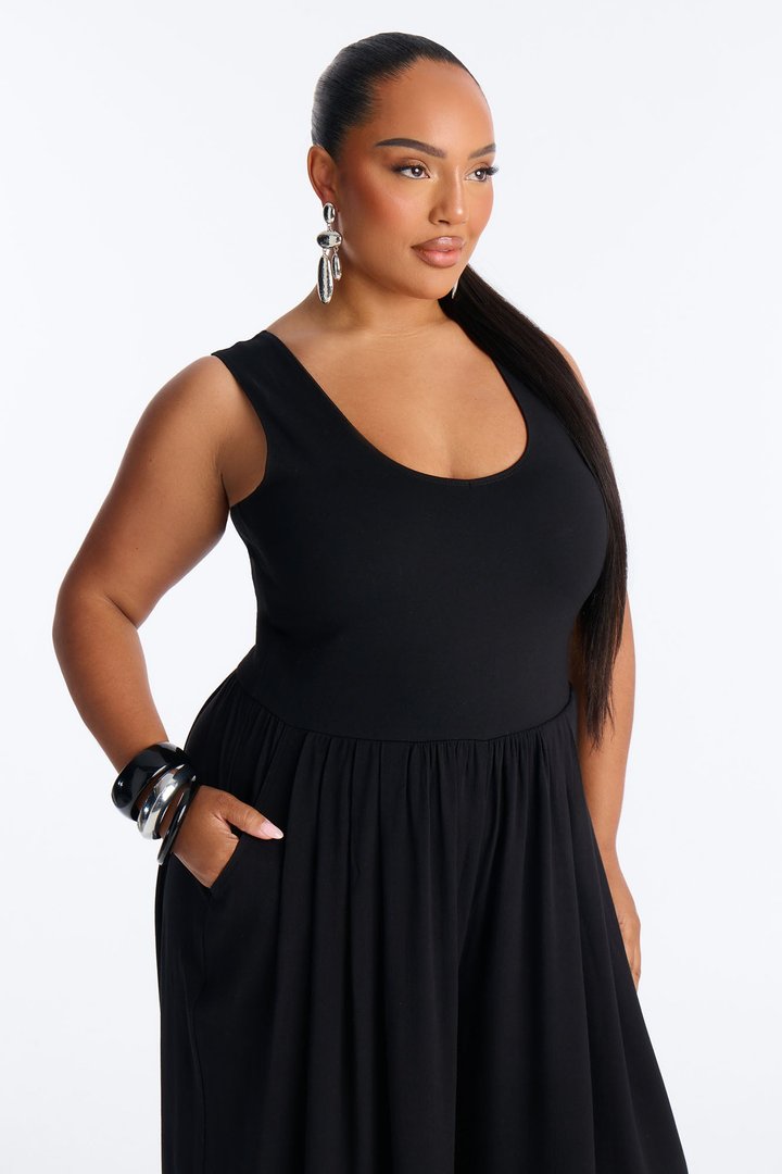 Mariah Sleeveless Wide Leg Jumpsuit - Black