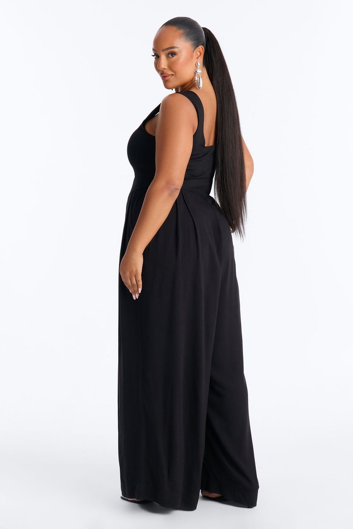 Mariah Sleeveless Wide Leg Jumpsuit - Black