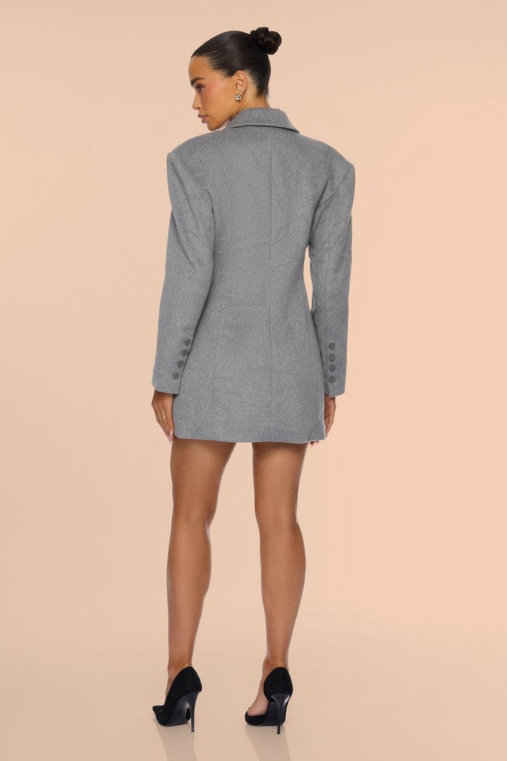 Power Moves Wool Blazer - Heather Grey