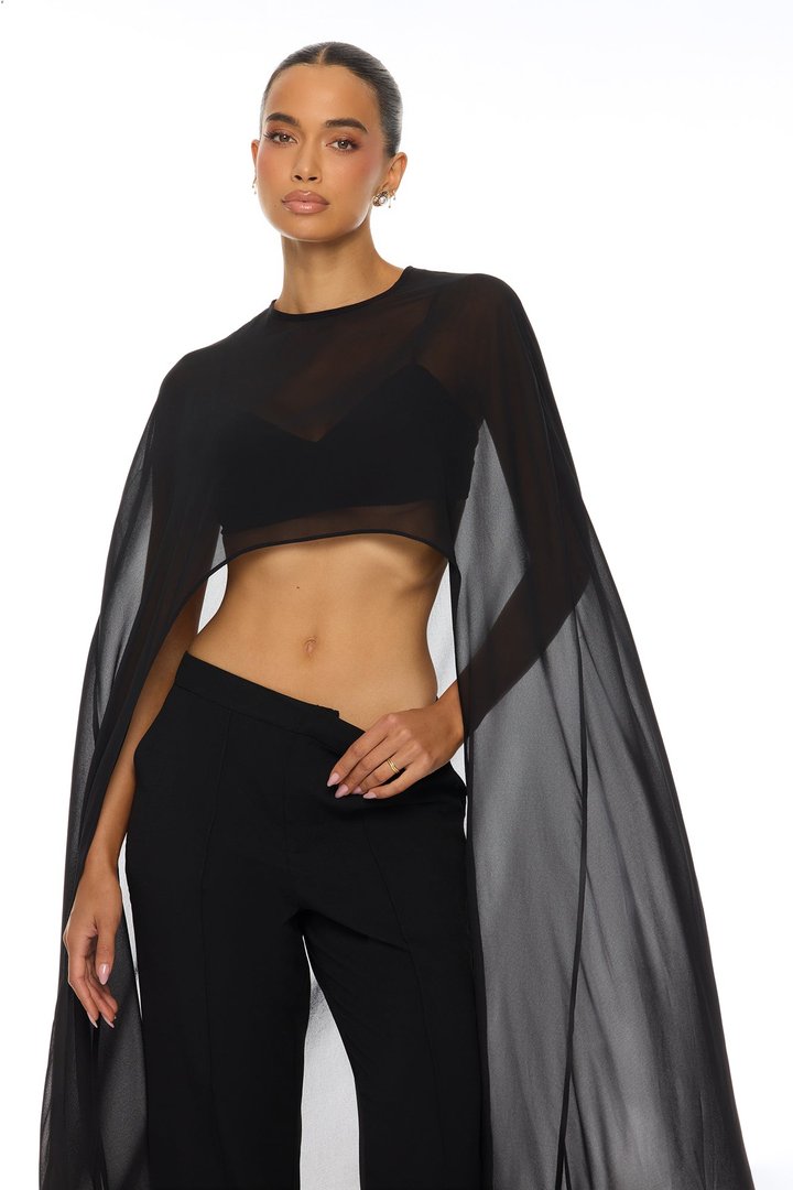 Forever Yours Chiffon Pant Set - Black