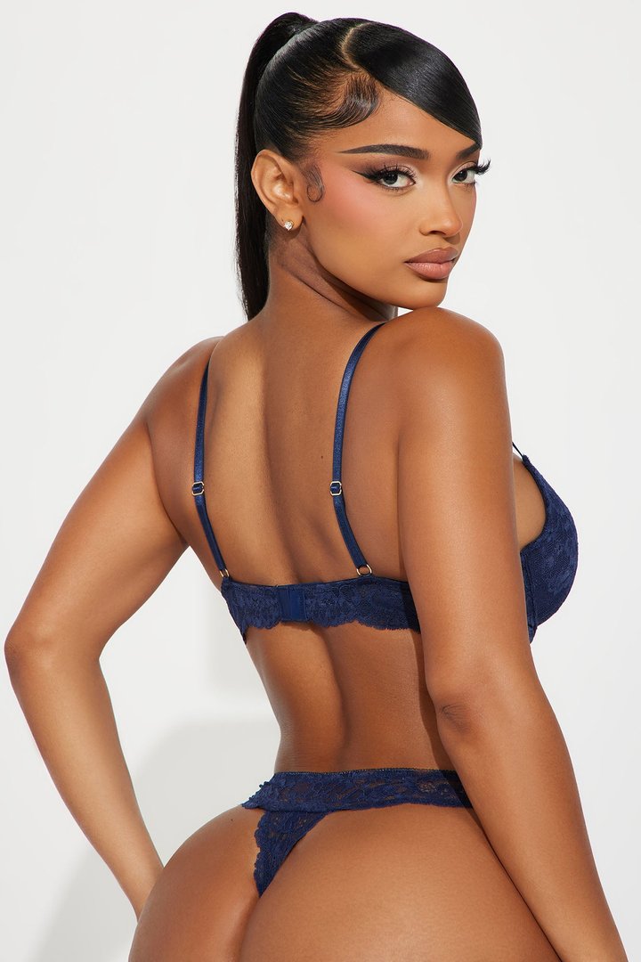 Nova Lace Push Up Bra - Navy