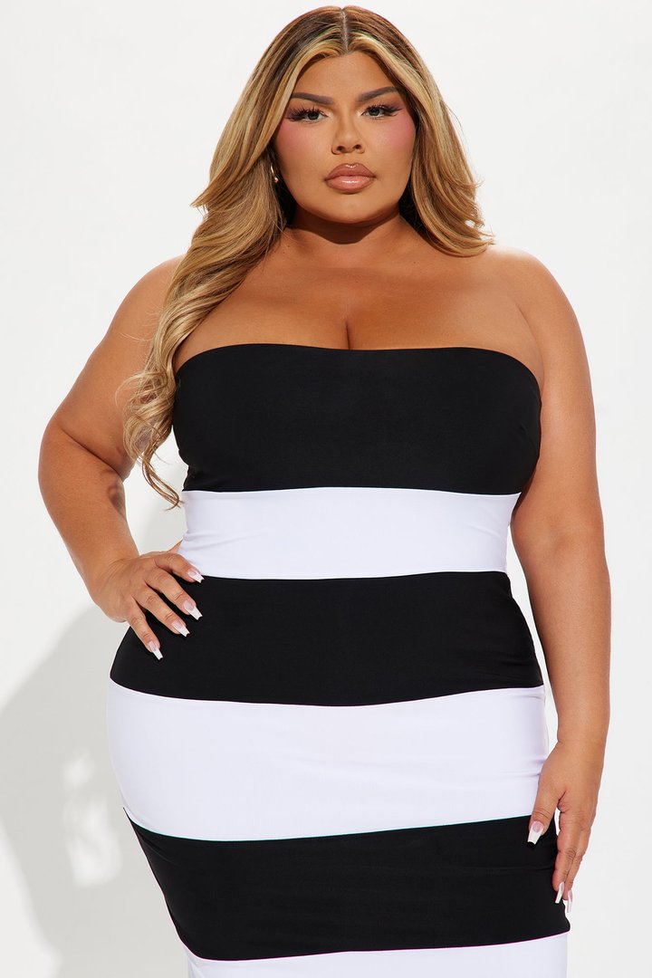 Piper Stiped Maxi Dress - Black/White