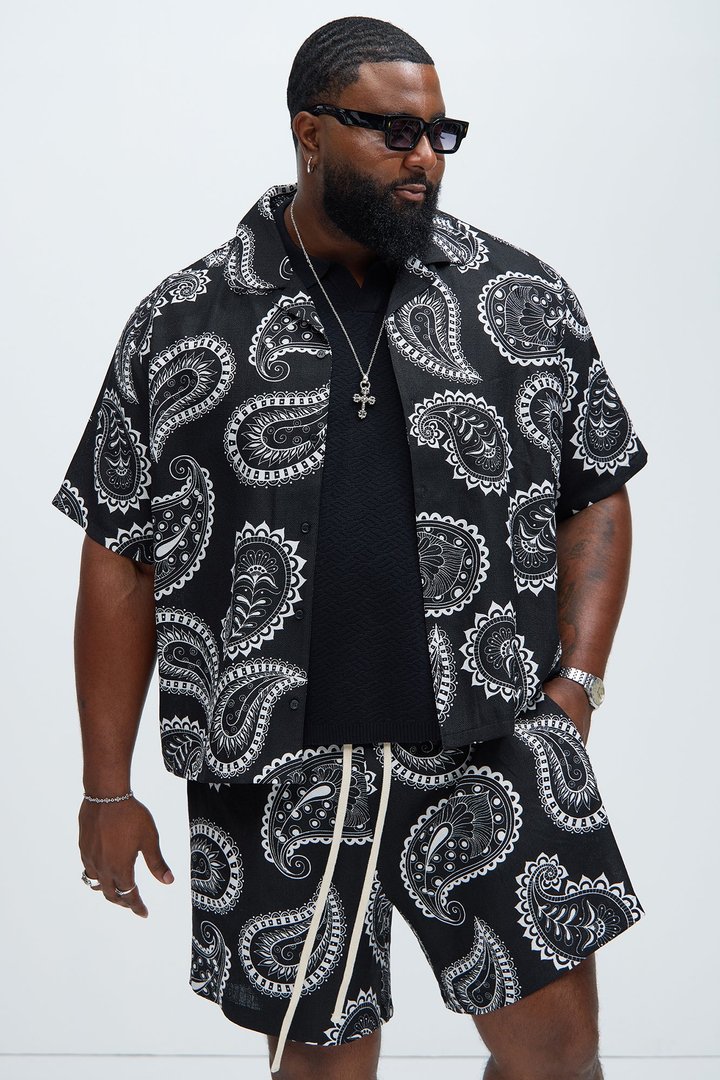 Laredo Paisley Shirt - Black/White