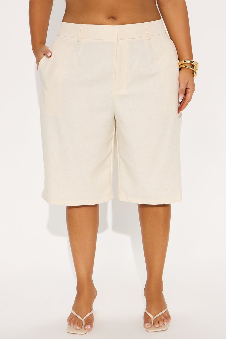 Paloma Linen Bermuda Short - Cream