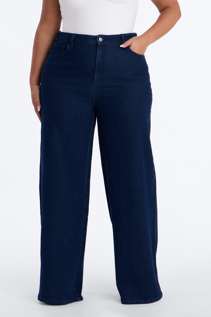 Out Of Sight Wide Leg Jeans - Dark Wash