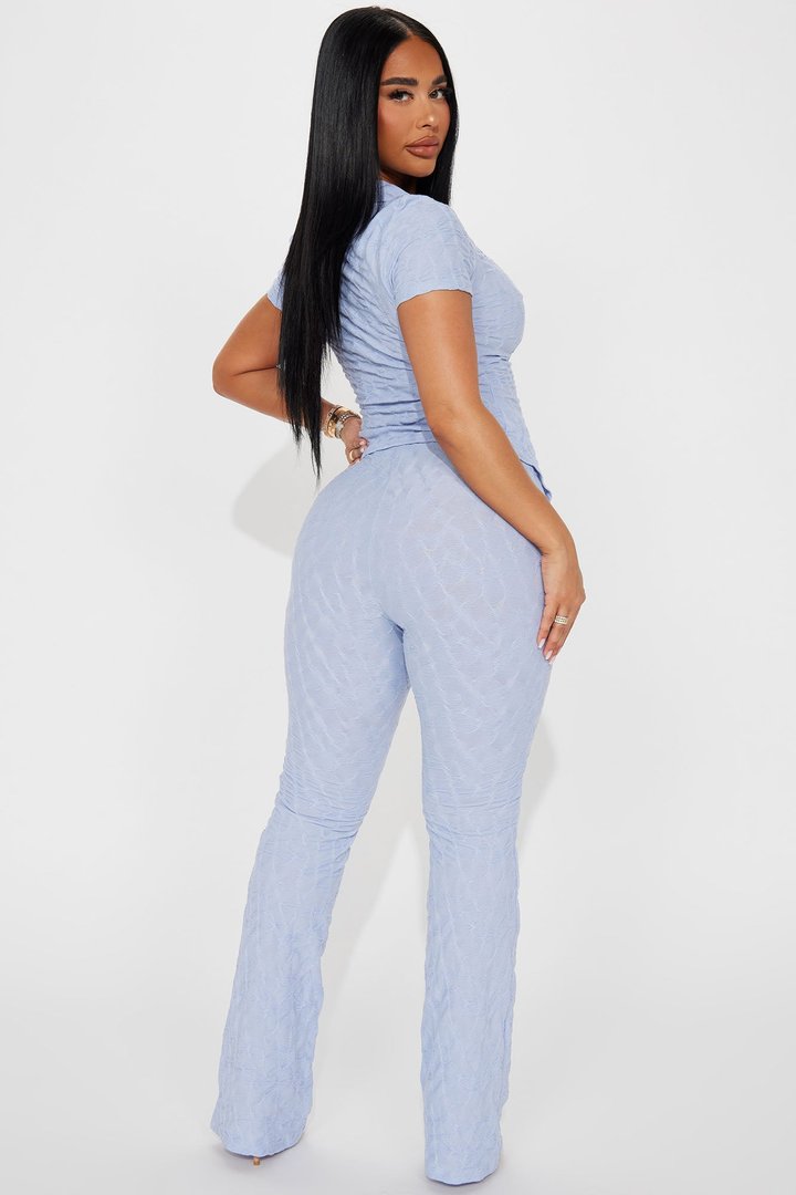 Petite Liliana Short Sleeve Pant Set - Periwinkle