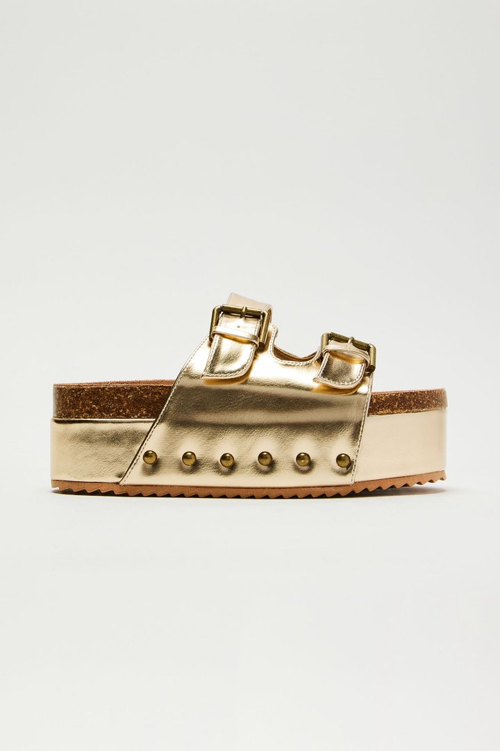 I Swear It's True Flatform Sandals - Gold