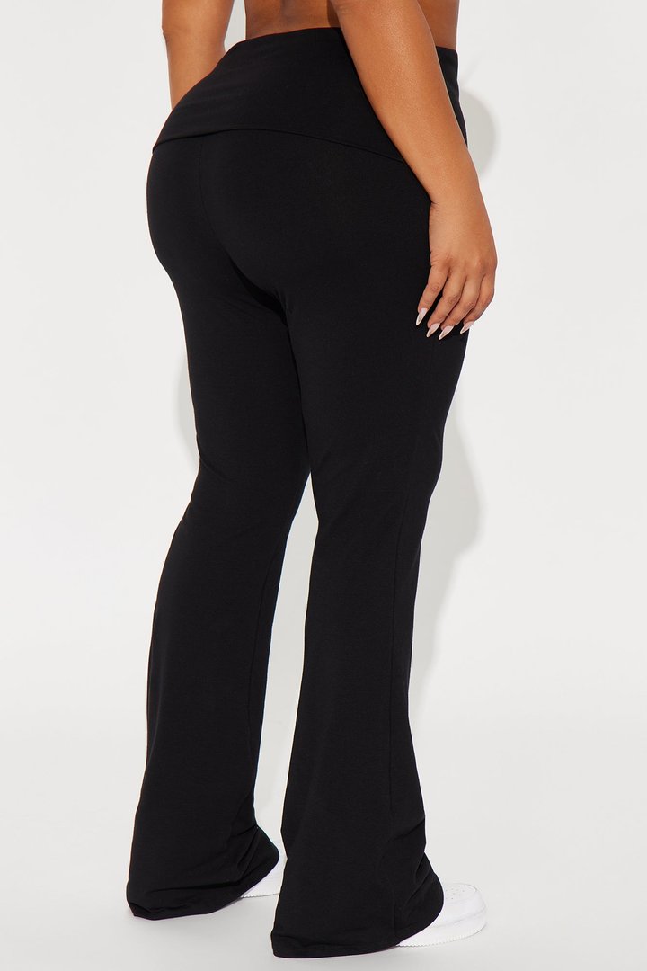 Adriana Foldover Flare Pant - Black